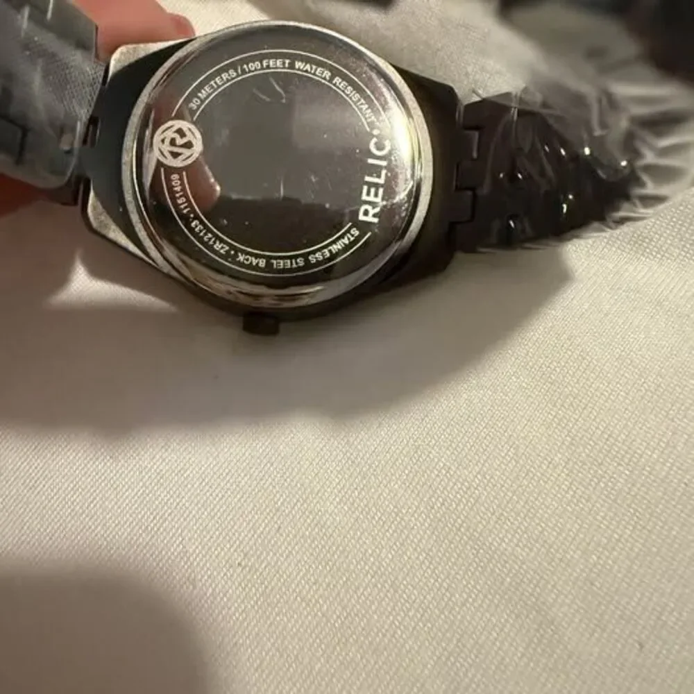 Relic Men's Black Stainless Steel Watch